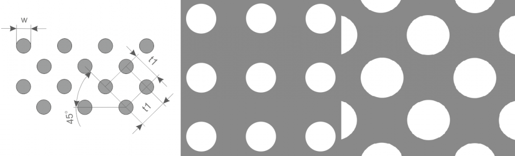 Круглая перфорация диагональная Круглая перфорация диагональная